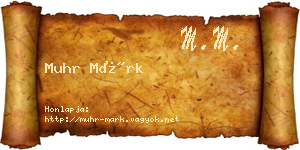 Muhr Márk névjegykártya